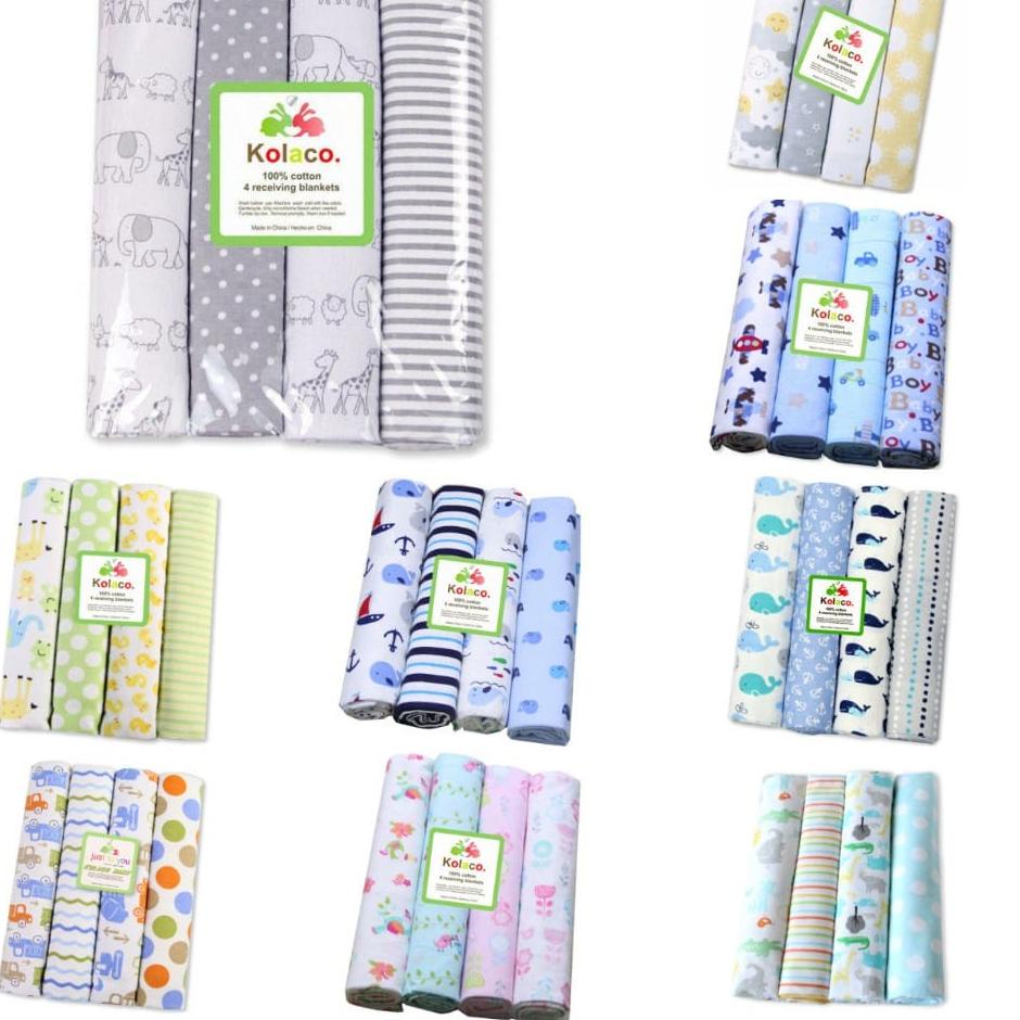 Best Feedback Pilih Motif Bedong Bayi Flanel Kaos Rainbow Print Motif / Selimut Bayi 4in1 isi 3 isi 