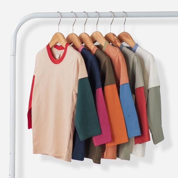 ❀ Bajubaja junior macaroon kids / kaos kombinasi tangan panjang anak bahan cotton combed 24s ❄