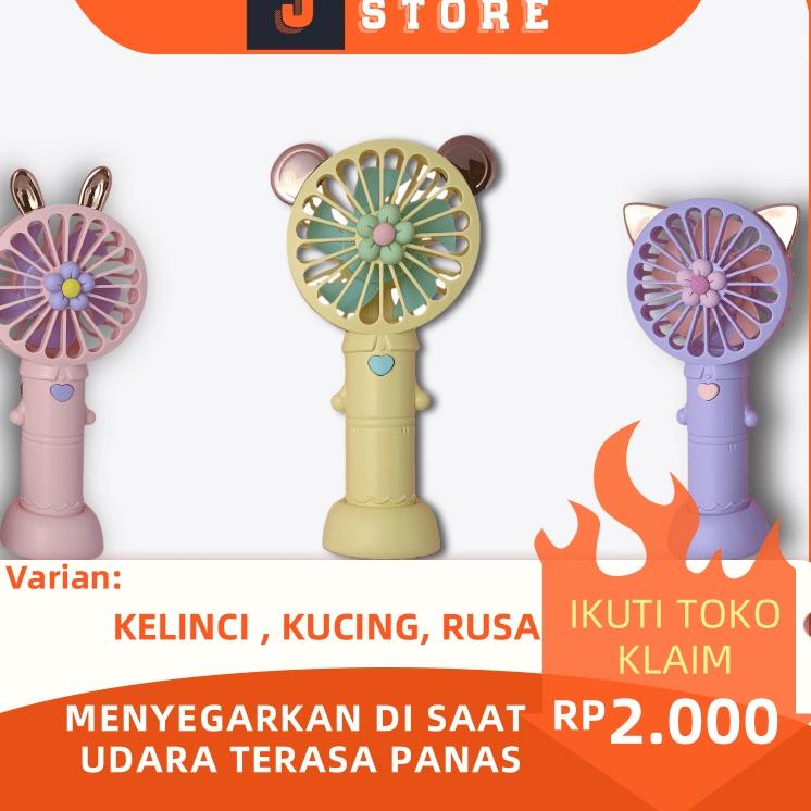 ➵  KIPAS ANGIN MINI GENGGAM CUTE / Kipas Kecil Karakter Genggam / Kipas Angin Mini Recharge Cas USB 