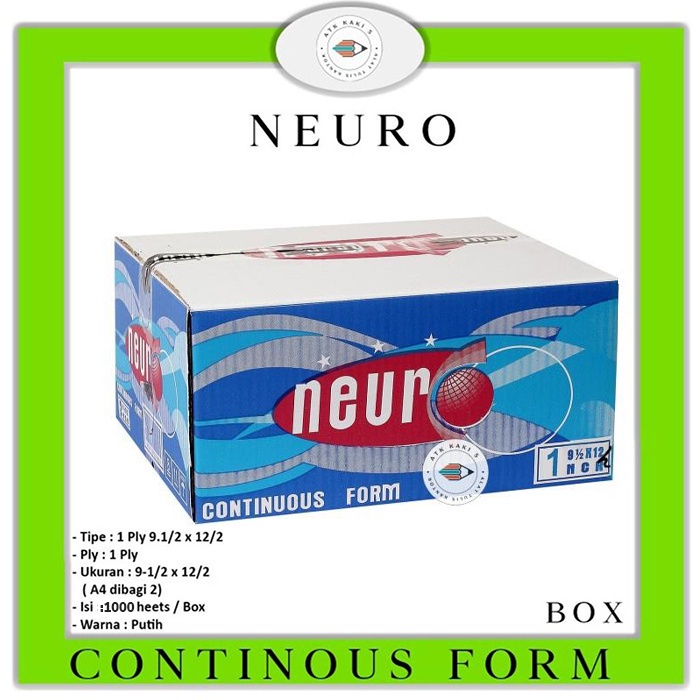 

NEURO - Continous Form K 1 Ply 91/2 x 12/2 - A4 Dibagi 2 - NCR - Box