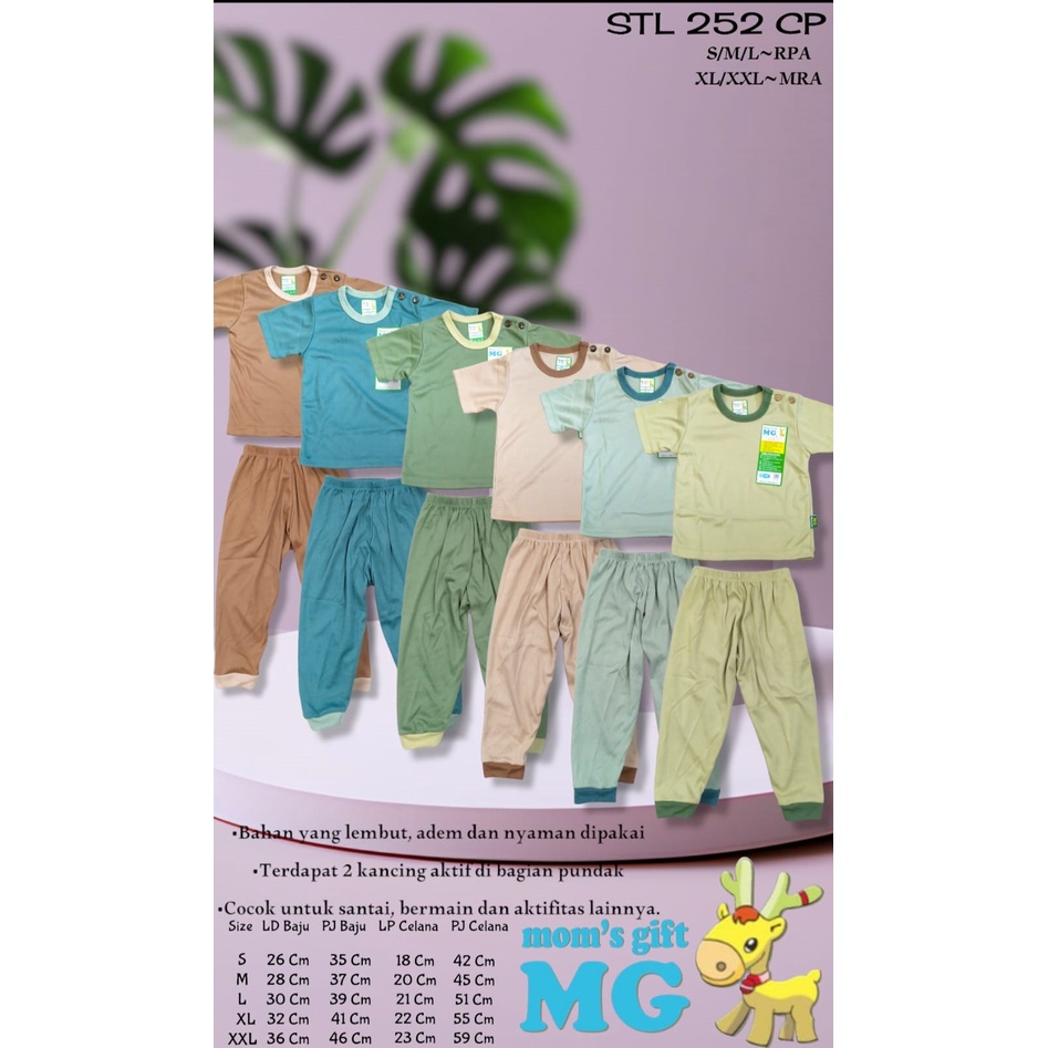 Setelan Moms Gift MOTHERLAND / Baju Bayi Setelan Piyama Anak Unisex Baju Pendek Celana Panjang Baju Tidur Pendek Cpr | Bwr