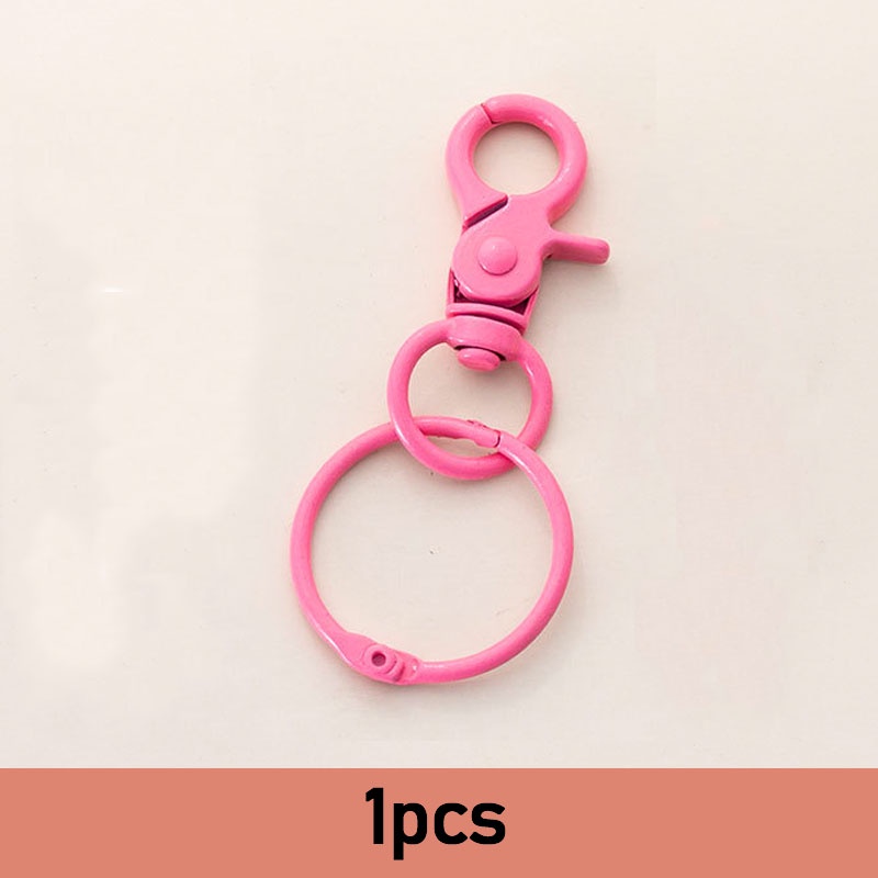 1pcs Color Baking Paint Candy Color Open Ring Lobster Ring Gantungan Kunci DIY Discovery Making Key Chain