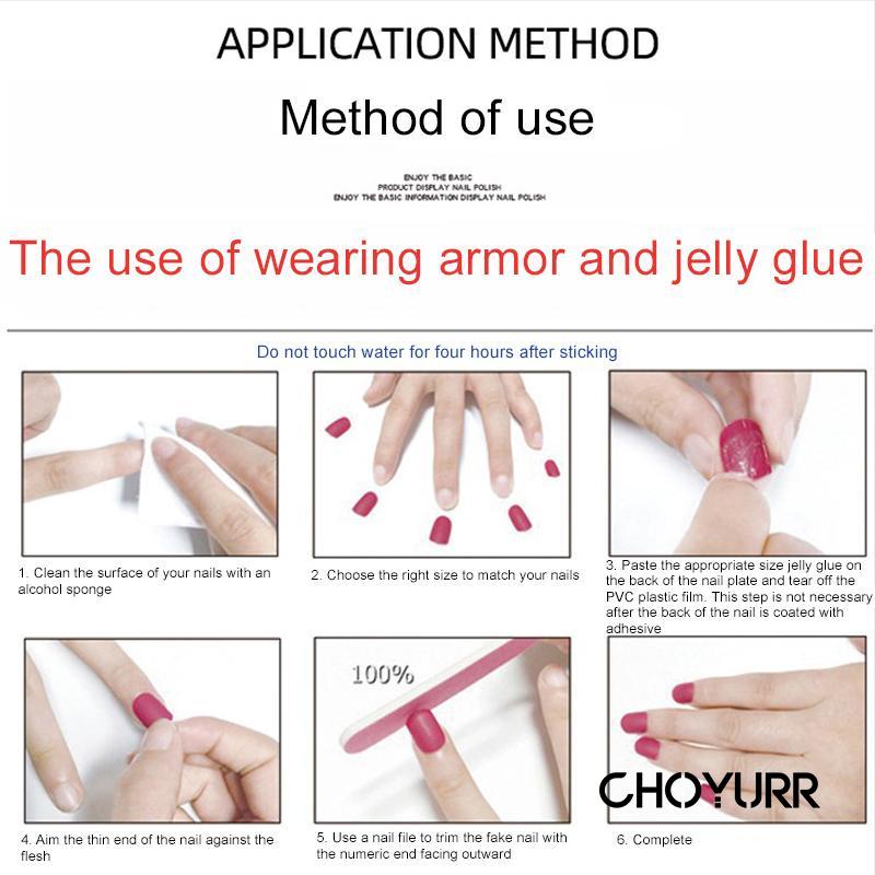 【COD】24pcs Kuku Palsu Oval  / Fake Nails Art Panjang Warna Kulit Glossy Untuk Balet-CH