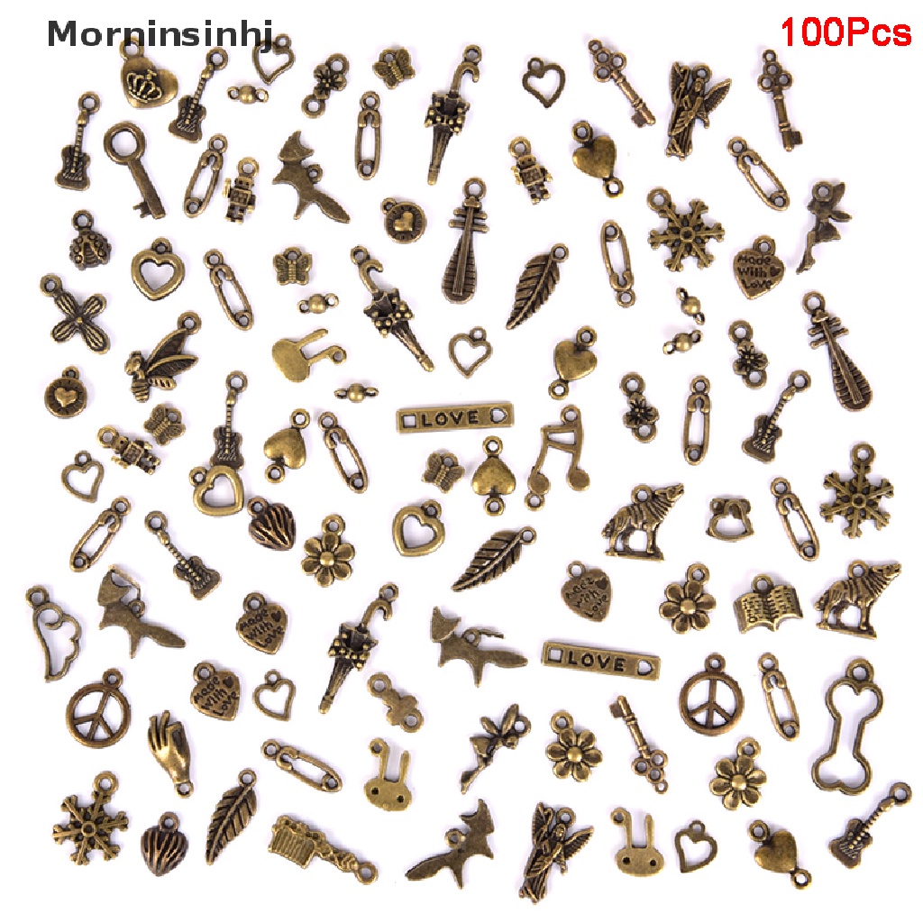 Mornin 100/50Pcs Antik Mix Gaya Ch Liontin Perhiasan DIY Membuat Gelang Craft id