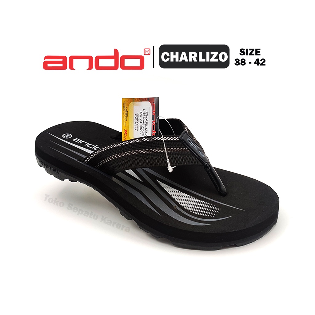 Sandal Jepit Anak Laki Laki/Pria Dewasa – ANDO – CHARLIZO – Size 38-42 – Outdoorgear – Casual – Adve