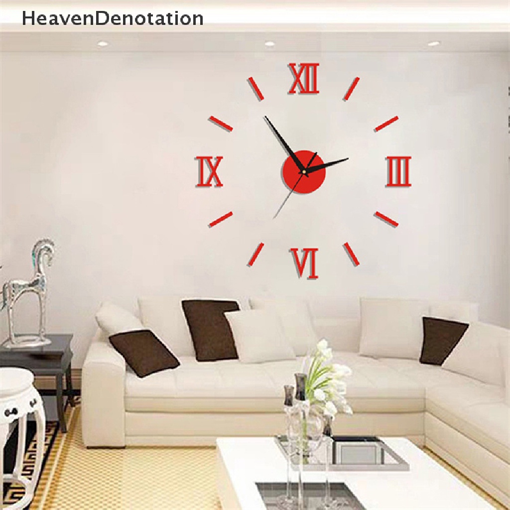 [HeavenDenotation] 3d Bercahaya Jam Dinding Tanpa Bingkai Akrilik DIY Digital Clock Wall Stiker Silent Clock Untuk Ruang Tamu Kamar Tidur Kantor Dekorasi Dinding HDV