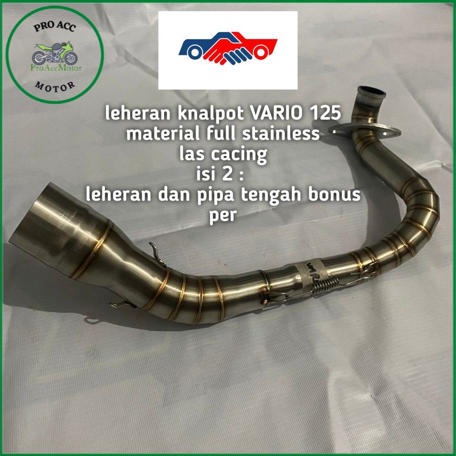 leheran knalpot VARIO 125 150 tahun 2015-2023 full stainless inlet 50 pro acc motor (bisa cod)