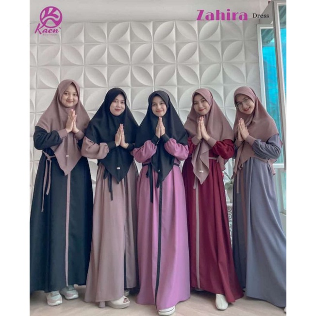 PO️ -19 Februa Gamis Zahira Dress Khimar Square Wolly ziza HQ by Kaen (KOUTA TERBATAS)