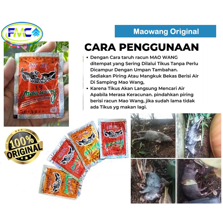 Racun Tikus Mati Kering Ampuh Ditempat Tidak Berbau Maowang Mao Wang Original Asli Pembasmi Hama