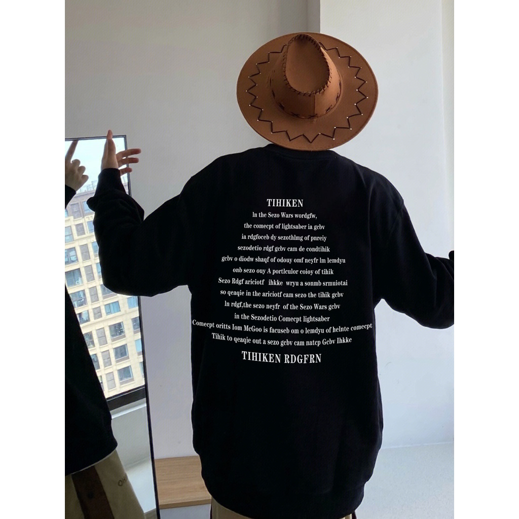 Baju Wanita Sweater Oversize Cartoon  Unisex Sweater Oversize Korean Style/Sweater Hitam