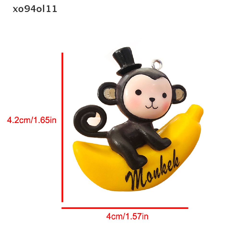 Xo Kreatif Micro Landscape Dekorasi Pisang Monyet Kue Dekorasi DIY Fairy Garden Miniatur Dekorasi Action Figure Figurine Mainan Koleksi Hadiah OL