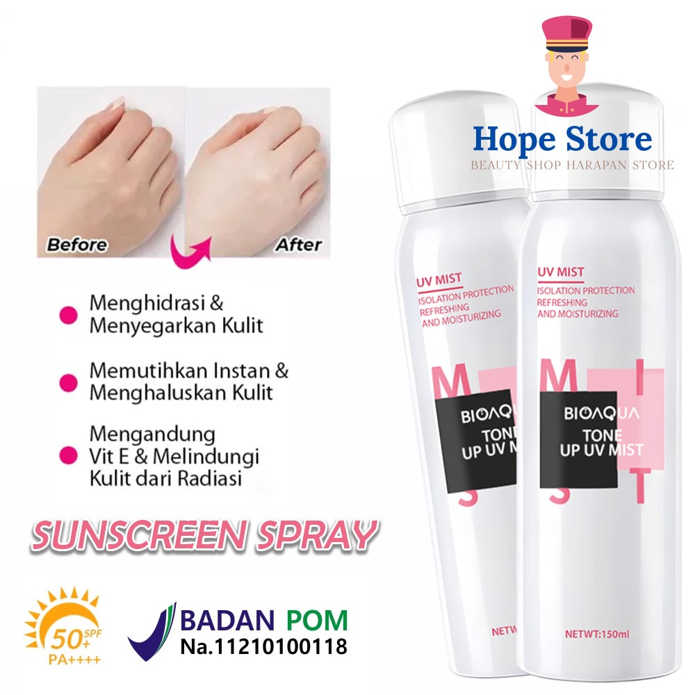 Bioaqua tone Up Moisturizing Whitening Sunscreen Spray Lotion Ampuh Memutihkan Kulit Badan Instan【BPOM】+ GRATIS Bibit Collagen Yurizumi