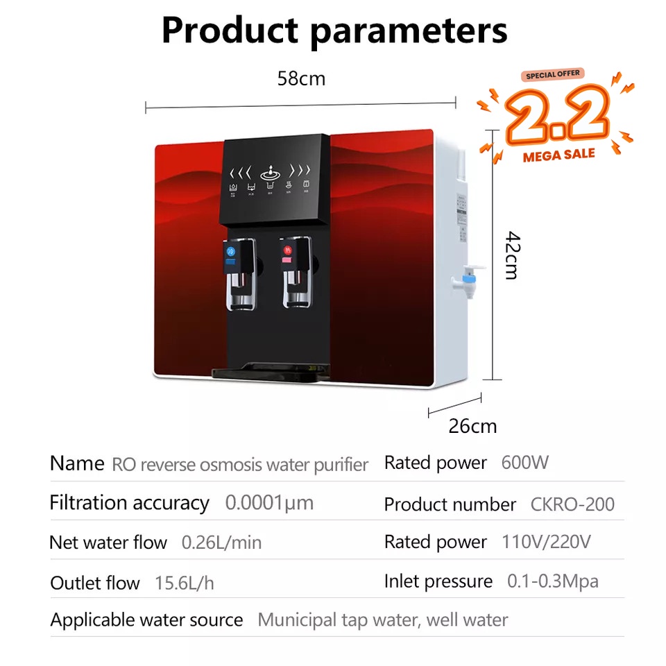 Princess RO 690A Filter Air Dispenser Dingin dan Panas Water Purifier Penyaring Kran Menjadi bisa Mi
