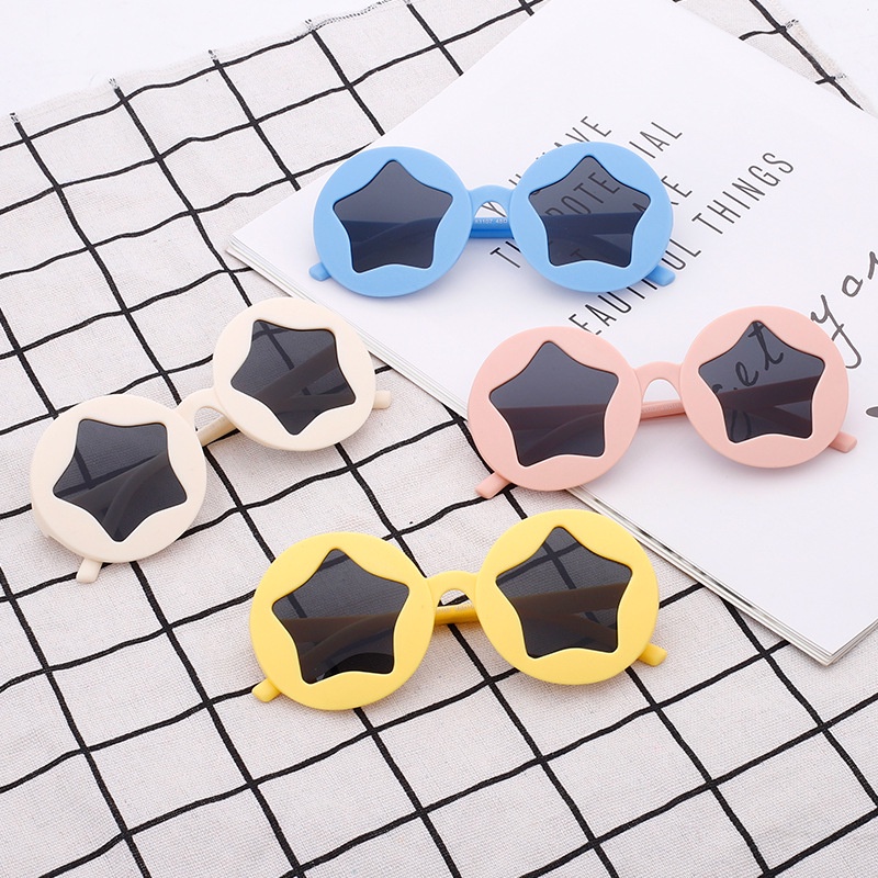 Anak-anak Bingkai Bulat Pentagram Kacamata Hitam Anak Laki-Laki Dan Perempuan Kacamata Warna Kerai Lucu