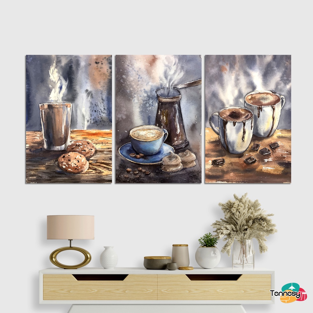 TENNESY Hiasan Dinding Kopi Cafe Coffee 20x30cm Dekorasi Dinding Kamar Tidur Pajangan Kayu Poster Dekorasi Rumah