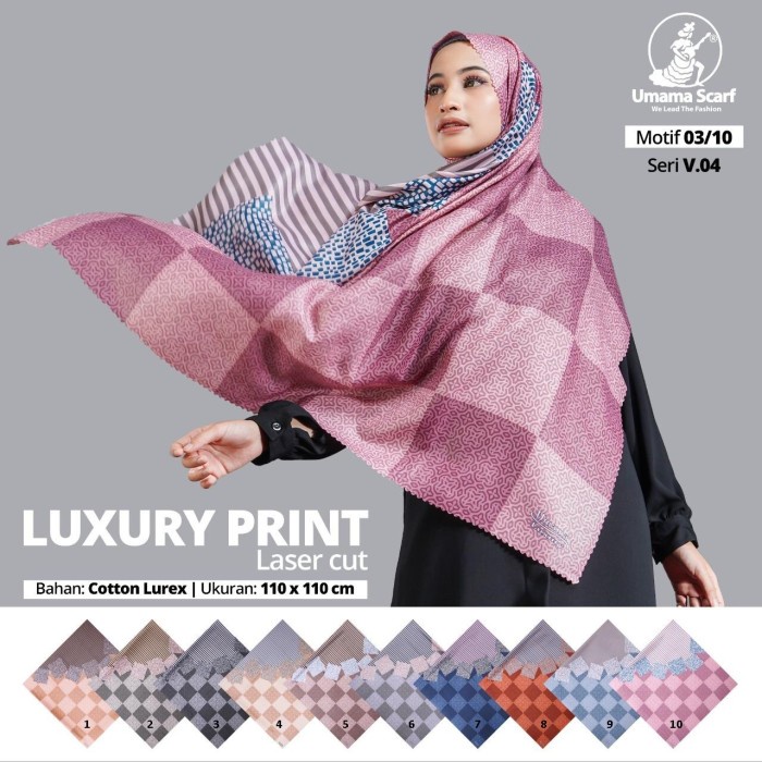Jilbab Luxury Print LC by Umama Scarf Seri V.04 Motif 3 - 2