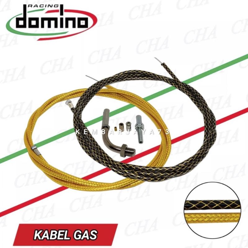 Kabel Gas Seling Gas Variasi Serat Karbon Domino Untuk Seluruh Jenis Motor
