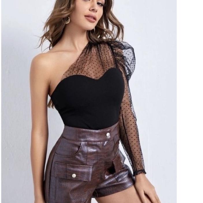 ✱ SUKMA-Falisha Atasan  One Shoulder Tile Dot ☀