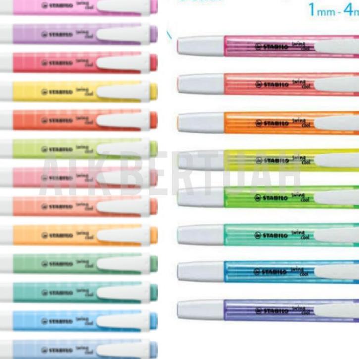 

TrxD8p3O STABILO SWING COOL PASTEL ORIGINAL HIGHLIGHTER PENANDA PEWARNA LENGKAP 18 WARNA