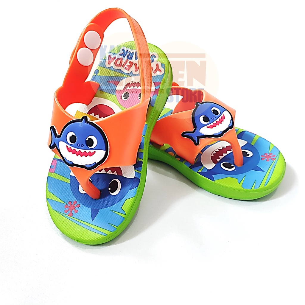 Habenkids Sandal Jepit Anak Balita Cowok Cewek Karakter Baby Shark Lucu