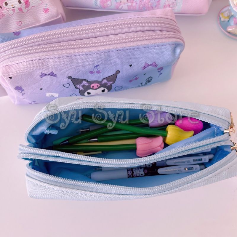 

Terlaris ✨ -Pouch Tempat Kotak Pensil 2 Sekat Resleting My Melody Kuromi Cinnamoroll- 2.2.23