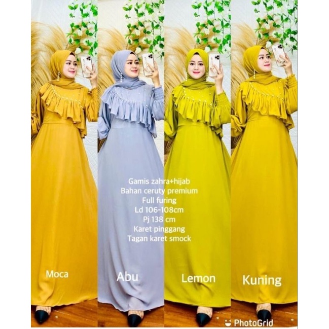 Zahra Gamis Grey Ori Ella Trendy