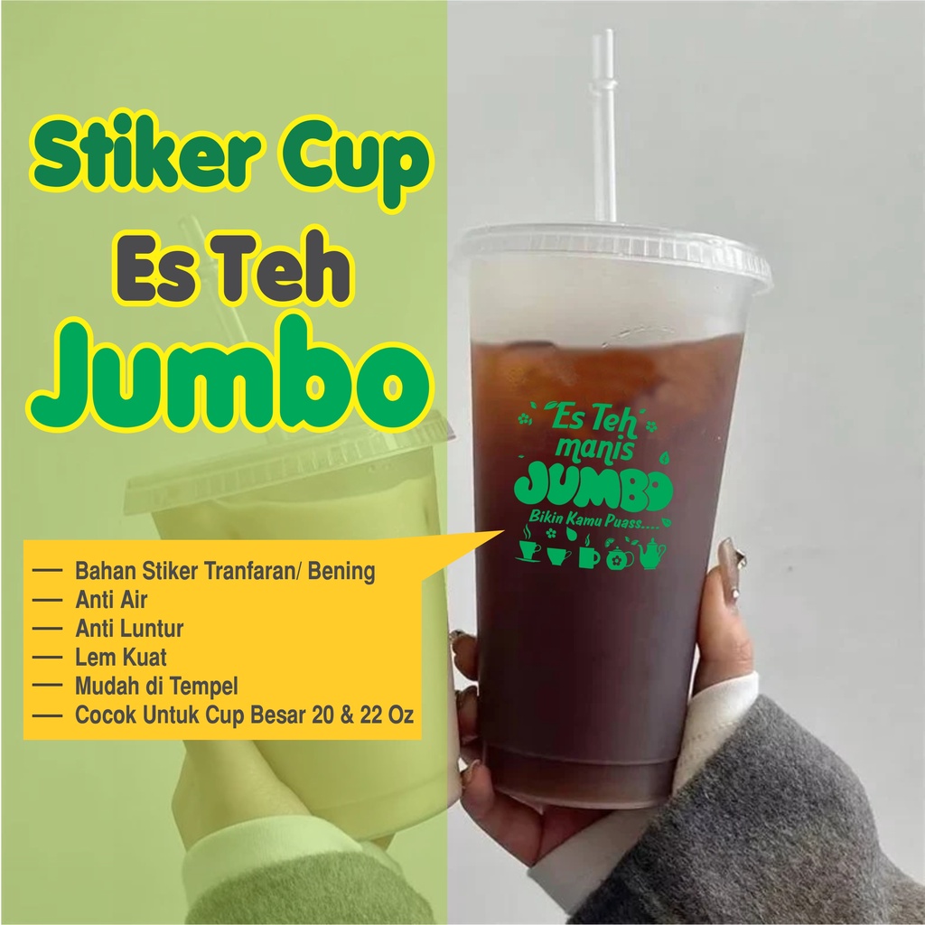 

Stiker Cup Es teh Jumbo Transfaran Isi 100