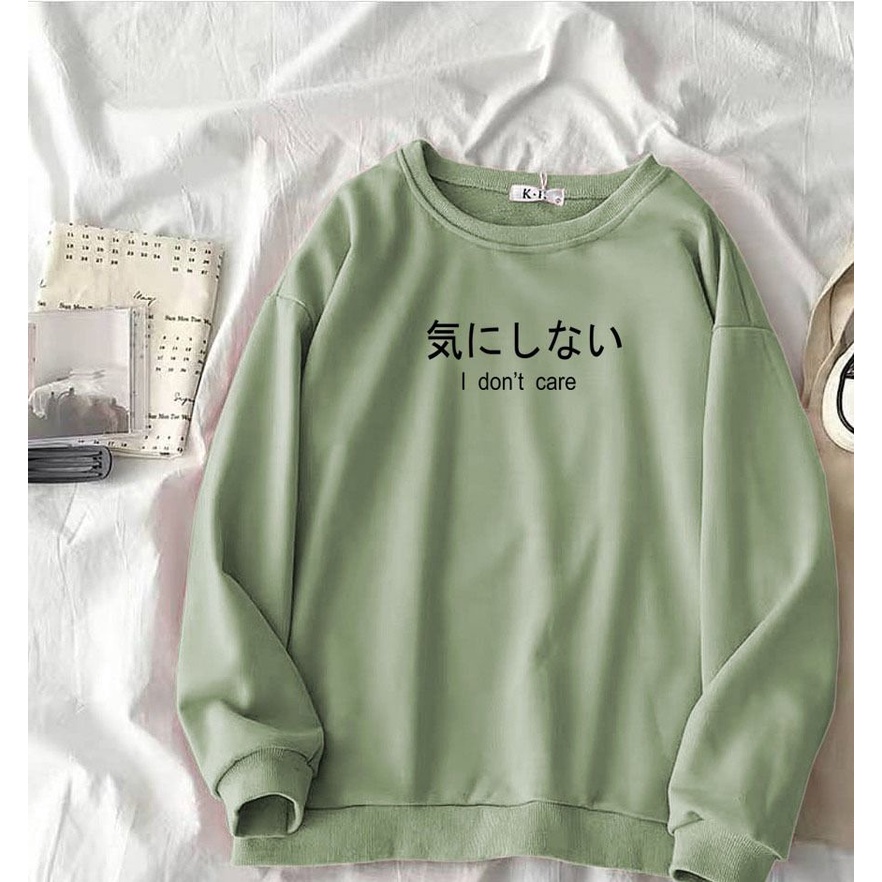 Sweater i dont care Oversize Unisex Pria &amp; Wanita Korea Style | Dhea Fashion