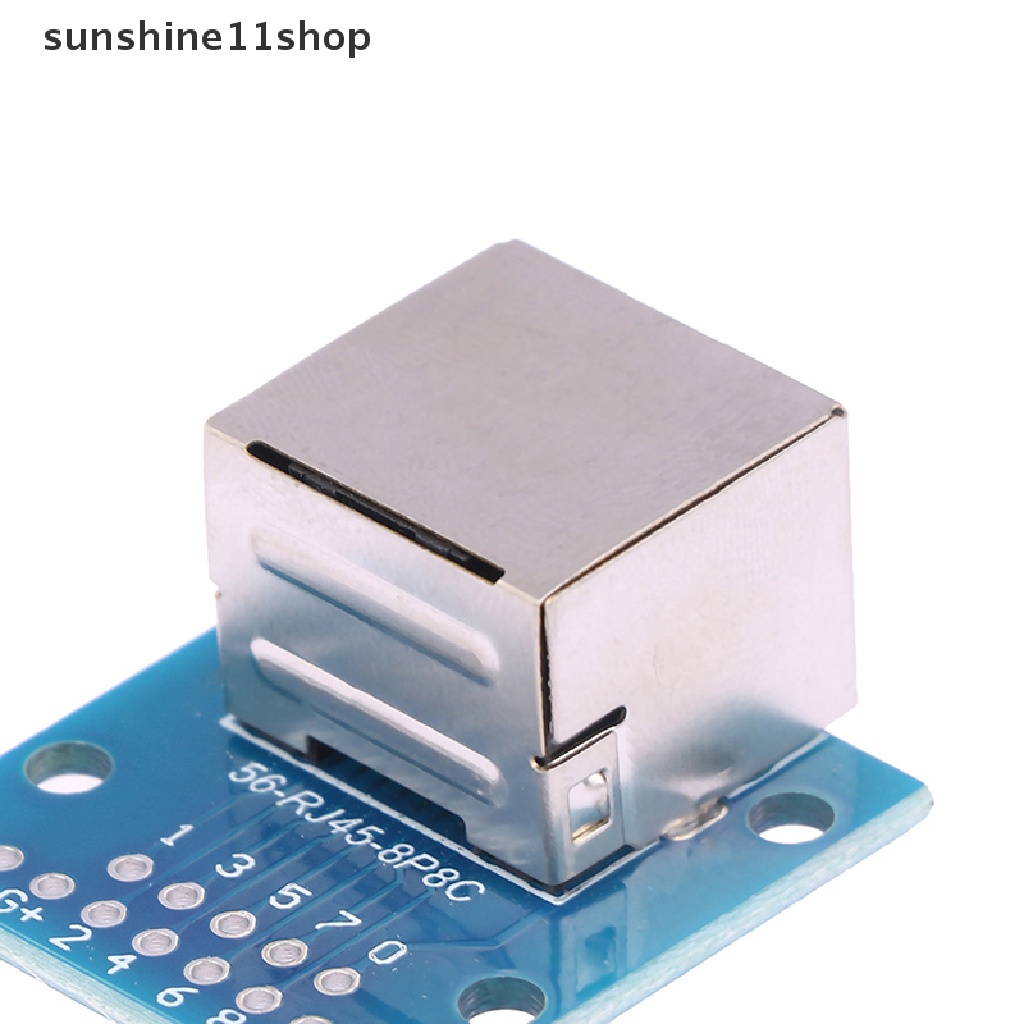 Sho RJ45 Network Port Adapter Kepala Kristal Female Socket Circuit Board Dengan Lampu N