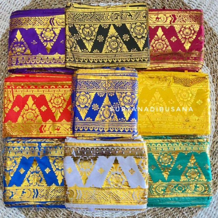 Ider Prada Bali Permeter Kain Prada Emas Selendang Emas Prada