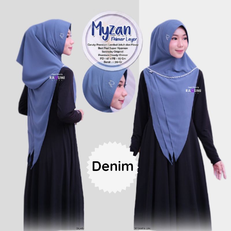 Hijab Instant Jilbab Kerudung Bergo Instan Raqumi Myzan Terbaru Kekinian Reline Cerruty Model Hamida