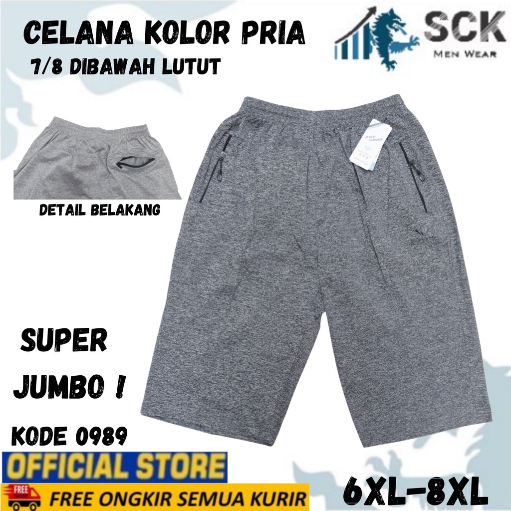 Celana Kolor PENDEK Pria MISTY 0989 POLOS JUMBO / Celana Kolor Karet Pendek Katun Distro - sckmenwear GROSIR