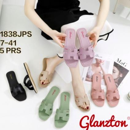 Paling Laris L1838JPS IMPORT Glanzton Sandal Selop Wanita / Sandal Jelly Shoes Wanita Ukuran 37-41