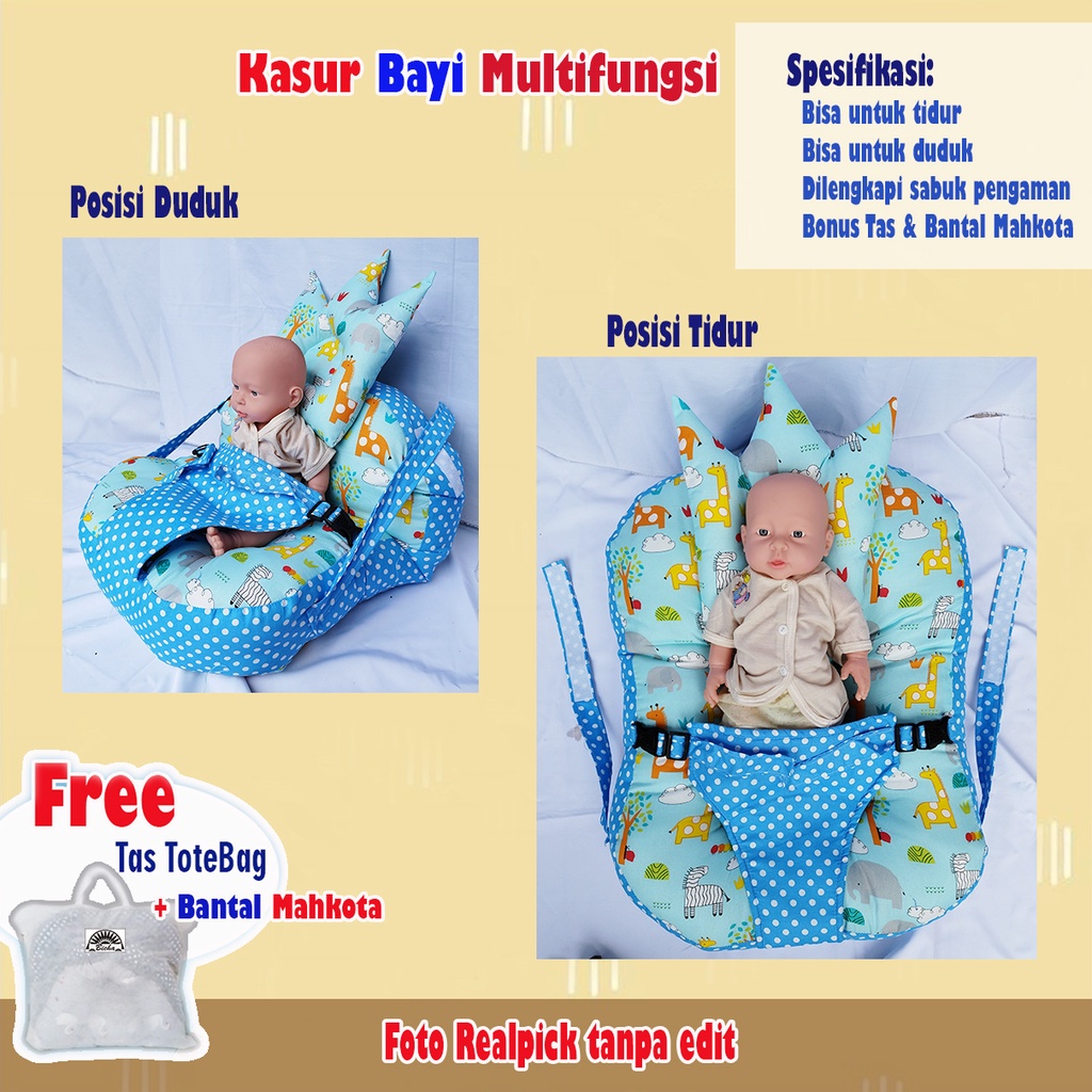 Sofa Bayi Jumbo Bisa Untuk Belajar Duduk Kasur Bayi Sabuk Pengaman Free Tas Dan Bantal Jumbo