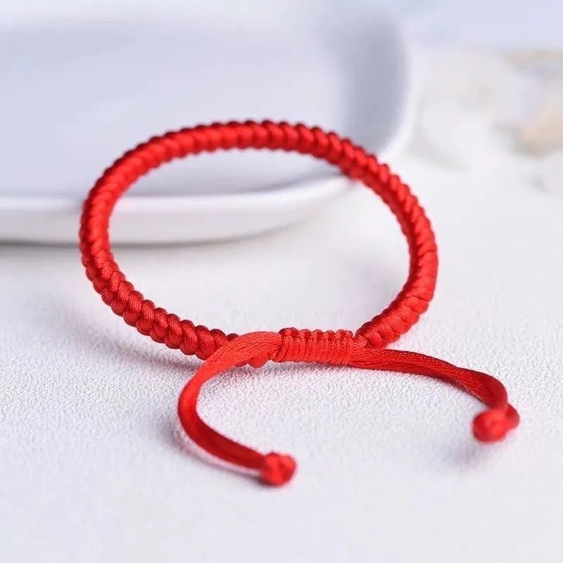 Gelang Tali Merah Dorje Simpul Tenun Tangan Tali Tangan Couple Recurrent Fate Year Good Luck Bracelet