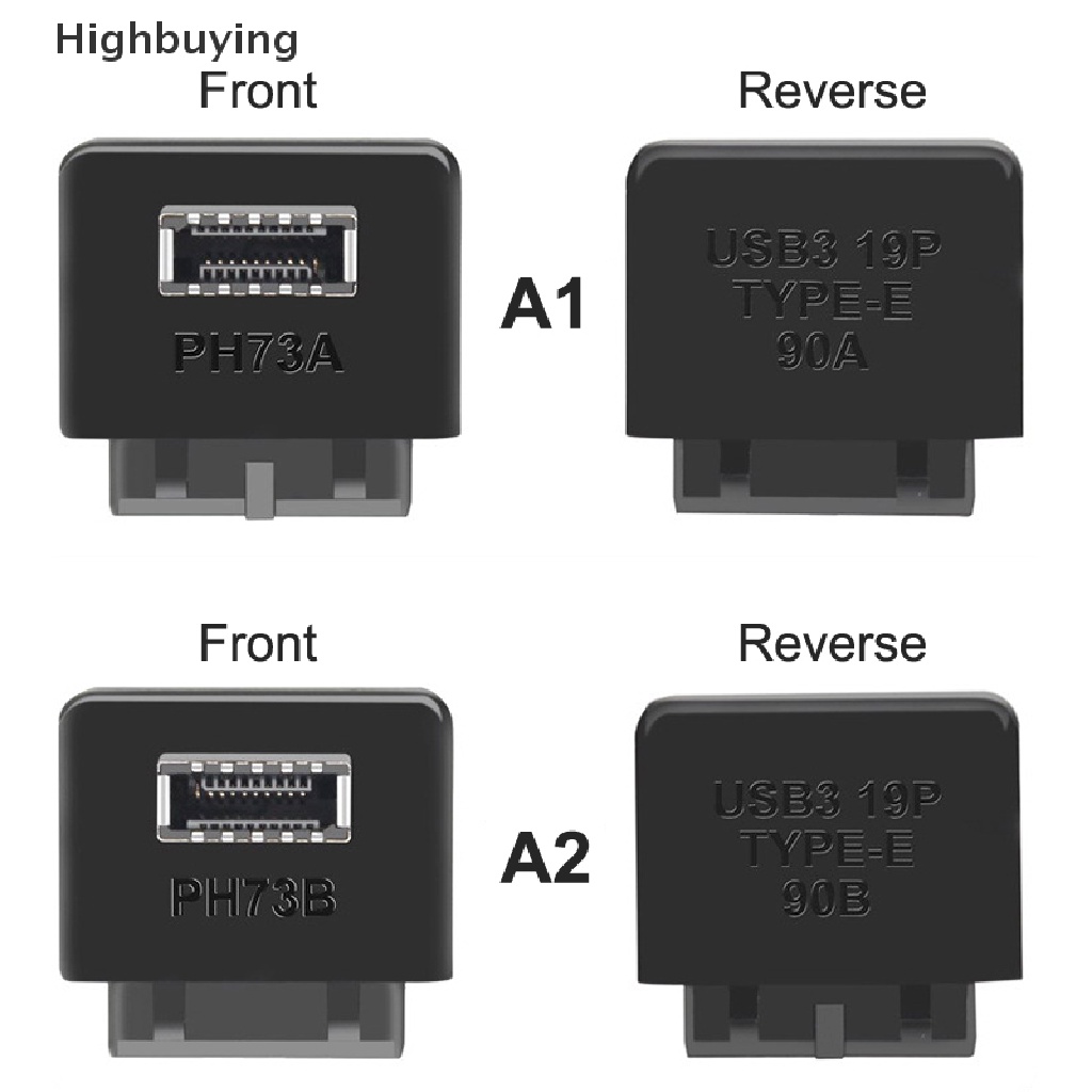 Hbid Motherboard USB Header Adapter USB3.0 19pin 20pin Ke TYPE-E 90derajat Converter Sasis Depan Tipe C Plug-in Port PH73A+PH73B+Glory