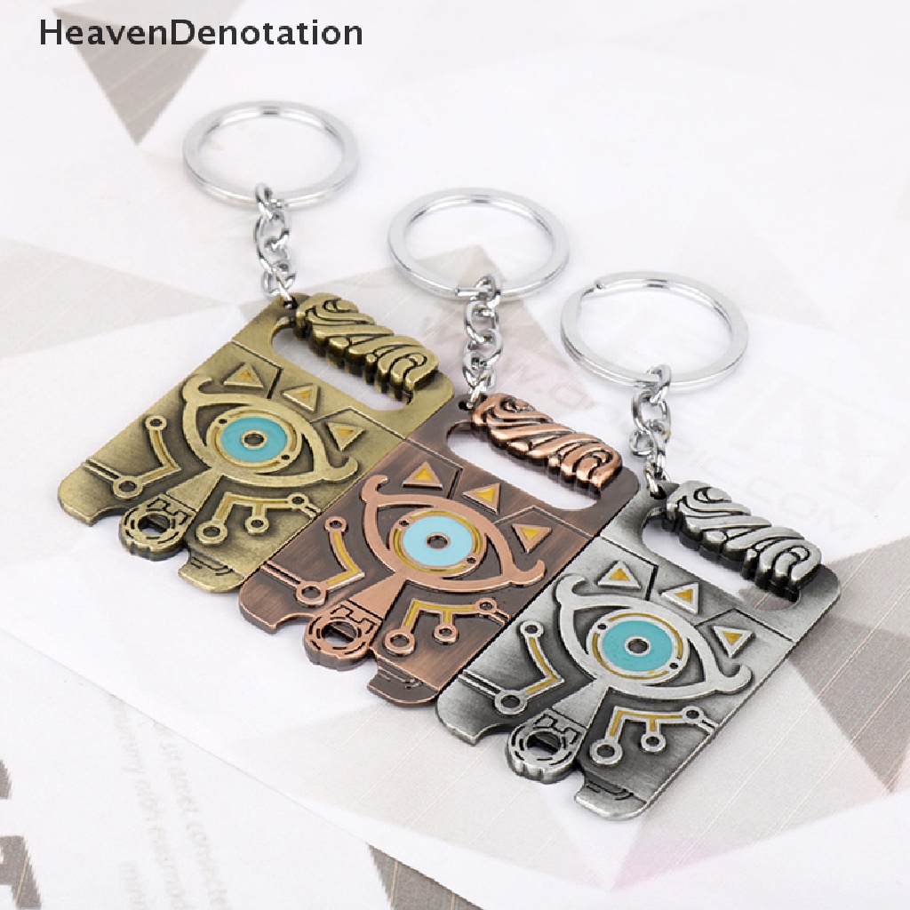 [HeavenDenotation] Anime Unisex Gantungan Kunci Zelda Breath of the Wild Slate Pendant Key Chains Anime Trinket Keyholder Collections Gantungan Kunci HDV