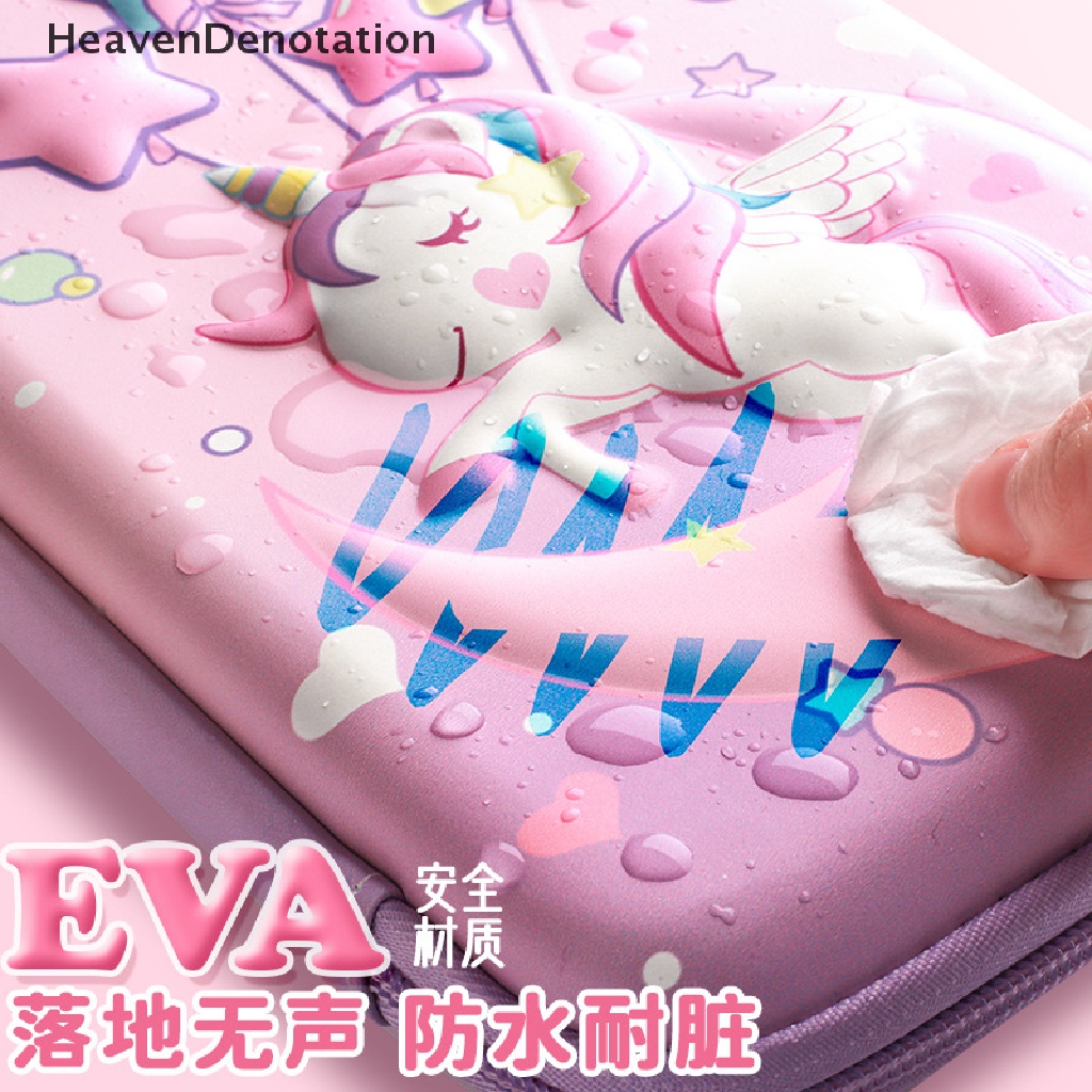 [HeavenDenotation] 3d EVA Unicorn Lucu Pensil Case Kartun Kotak Alat Tulis Pena Tas Penyimpanan Kapasitas Besar Siswa Pen Case Perlengkapan Sekolah Hadiah HDV