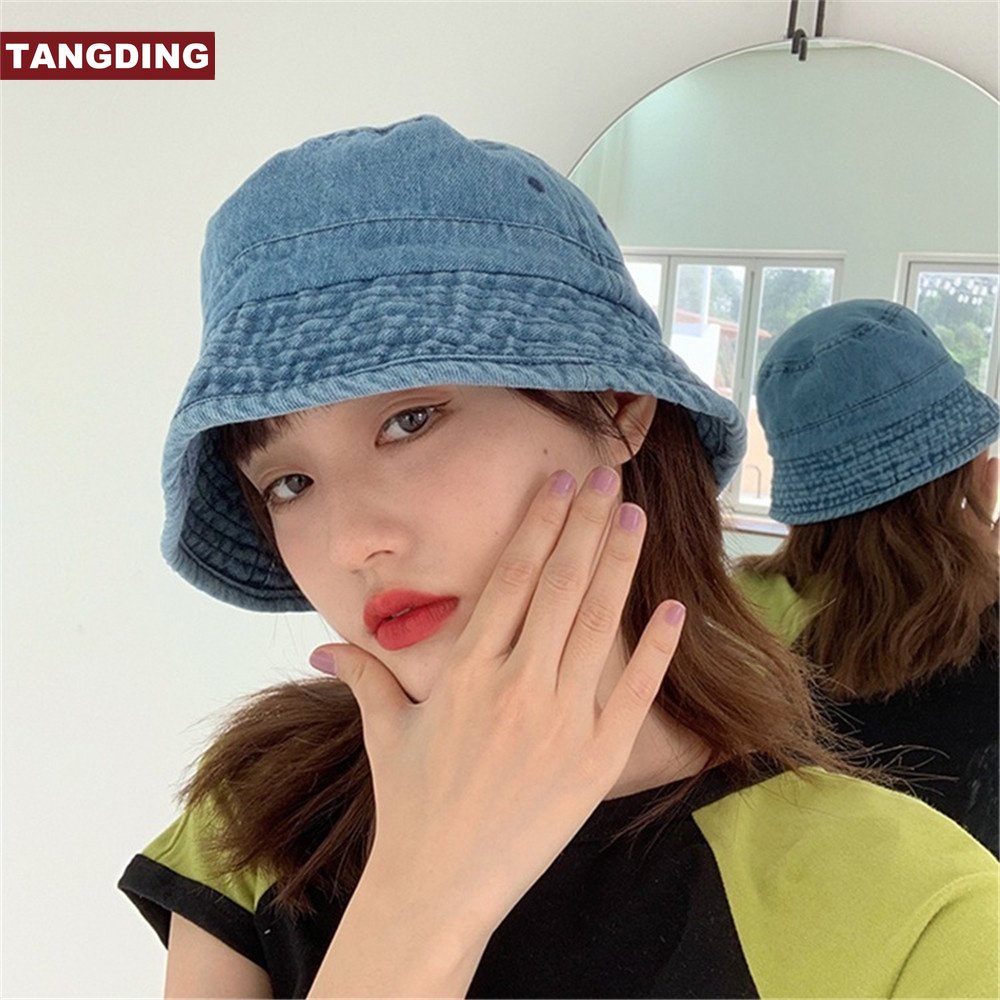 [COD Tangding] Topi Nelayan Koboi Vintage Wanita Gadis Topi Bucket Kasual Serbaguna Aksesoris