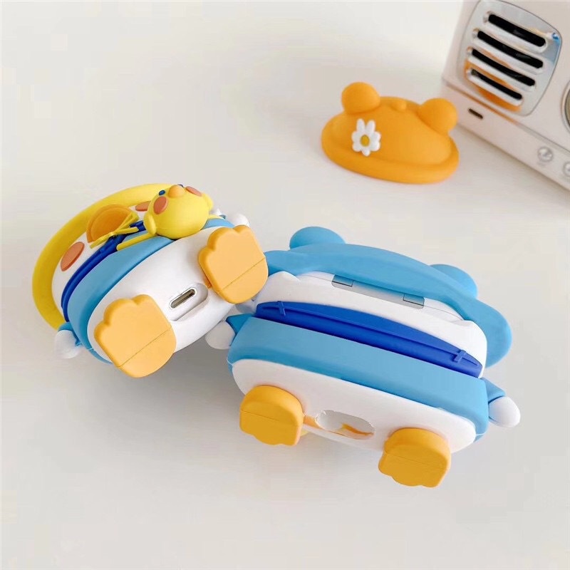 3d Lucu Kartun Hewan Topi Sekolah Ayam Bluetooth Earphone Case Lembut Silikon Cover Untuk Airpods1 2 i12 inpods 12 TWS Pelindung