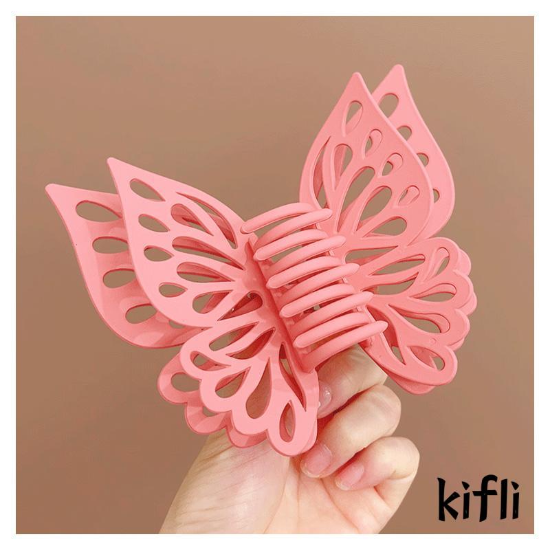 [KD] Klip Cakar Rambut Kupu-Kupu Buram Perempuan Dilubangi-out Double-layer Klip Rambut Serbaguna