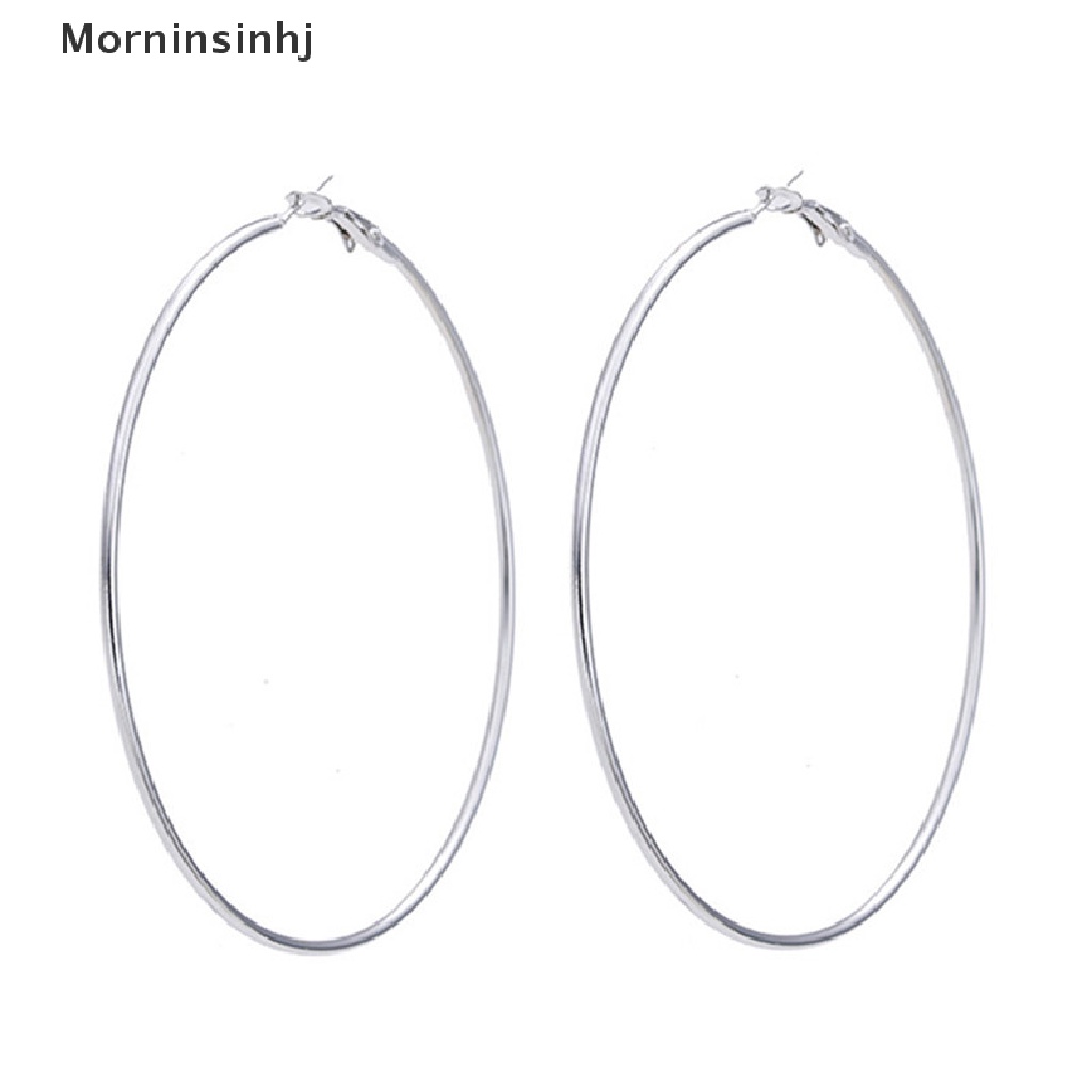 Mornin Anting Hoop Lingkaran Besar Oversize Sexy Lapis Emas Anting Geometris Untuk Wanita id