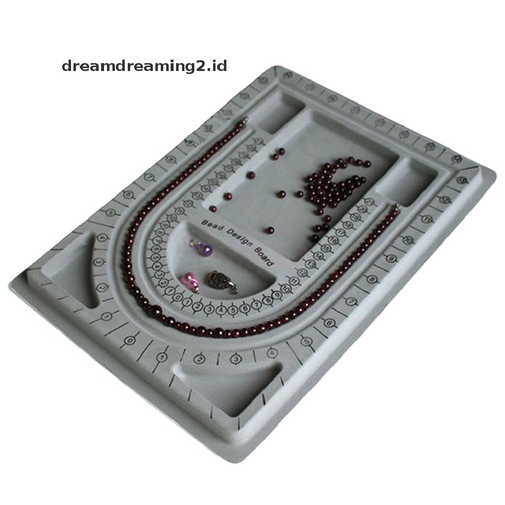 (dream) Flocked Bead Board String Alat Kerajinan Manik-Manik Desain Perhiasan Organiser Tray 3C.