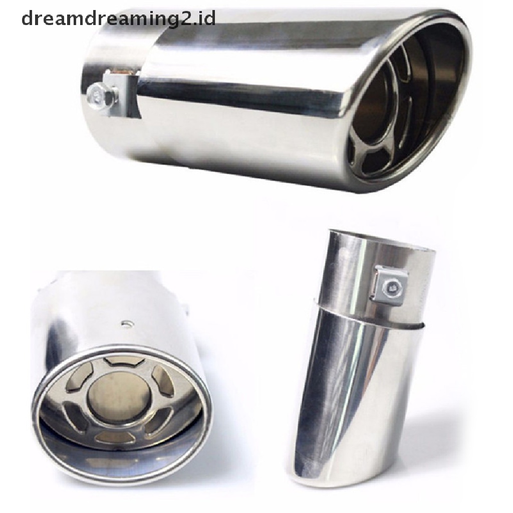 (dream) Ujung Pipa Knalpot Knalpot Bulat Belakang Mobil Chrome Stainless Steel Universal.