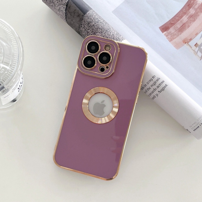 IPHONE Mewah All-inclusive Lensa Phantom Warna Solid Electroplating Casing Handphone Untuk Iphone14 13 12 11 Pro Max X XS Max Xr7 8 Plus Shockproof Penutup Belakang