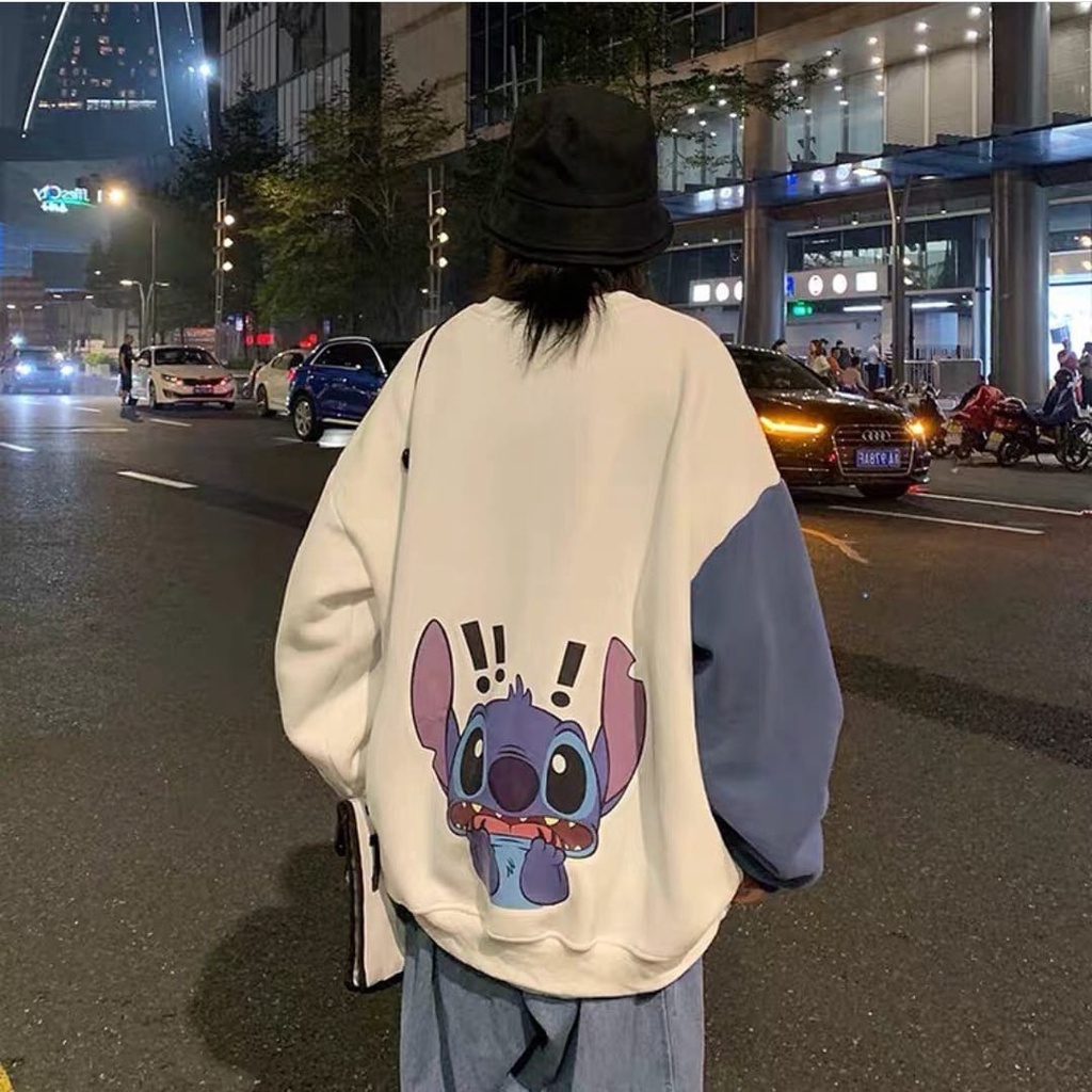 XXL STITCH COMBIE SWEATER OVERSIZE WANITA KOREAN STYLE - SWEATSHIRT