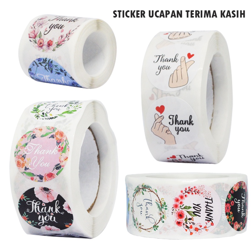 

Ice Town 500 Pcs Sticker Thank You Terima Kasih Stiker Souvenir Segel Kemasan Import