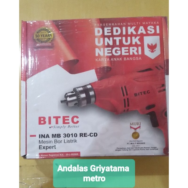 mesin bor bitecMesin bor BITEC 10mm INA MB 3010 RE-CD Drill machine 10 mm MB3010RE-CDMesin bor tanga