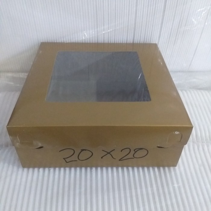 [Tempat Roti] Dus Kue 20X20 Emas [Pbaked]