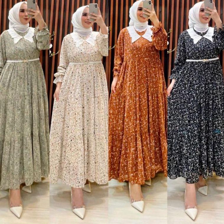 STOK TERBATAS GAMIS CERUTY BABYDOL MOTIF KERAH KOREAN//CERUTY BABYDOLL RENDA KERAH//Ceruty Babydoll 